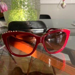 Alexander McQueen Studded Squared Cat-Eye Glasses